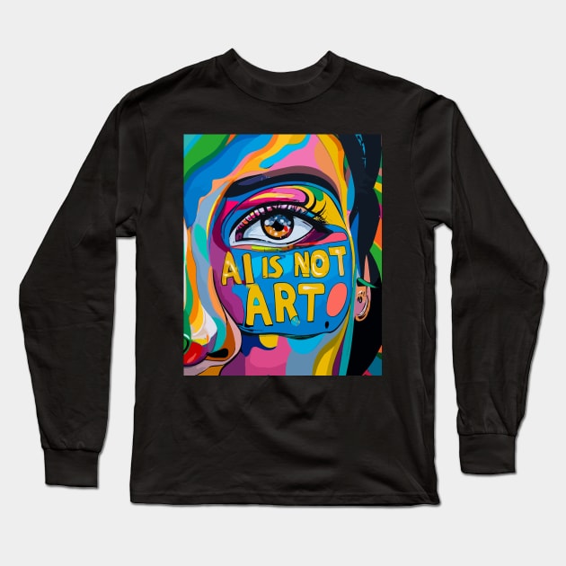 AI Is Not Art Long Sleeve T-Shirt by Tees 4 Thee